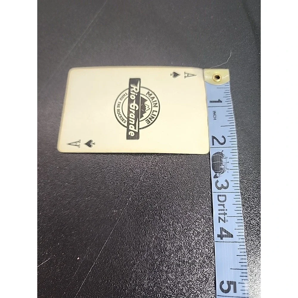 Vintage playing‎ card DENVER and RIO GRANDE WESTERN RAILROAD orange train Ace